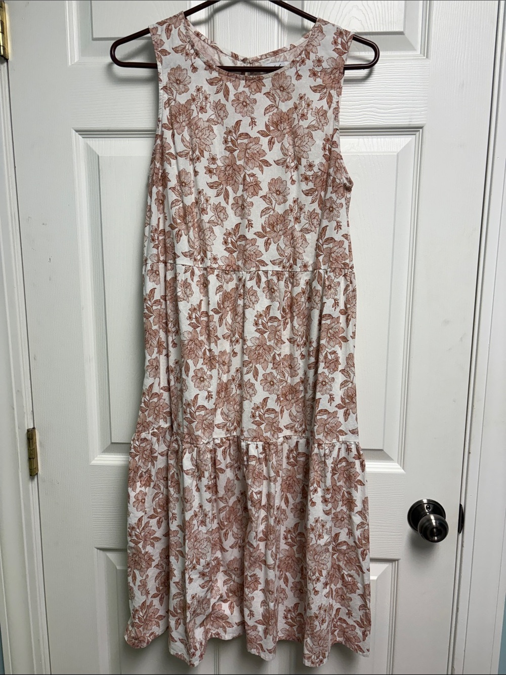 Petal & Pup Cream Dress with Brown Floral Print Size 6 - Picture 1 of 5